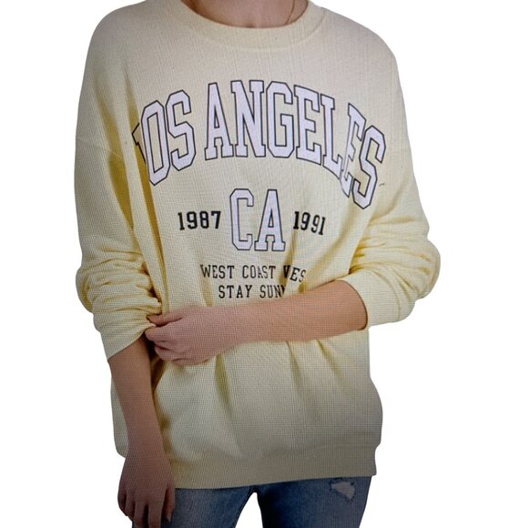 Grayson Threads Tops - Grayson Threads, NWOT Yellow Los Angeles Long-Sleeve Sweatshirt 1X